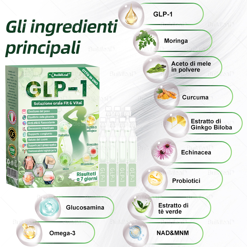🎁 Solo 5 scatole rimaste! Extra 30% di sconto su 𝐵uil𝗱𝐿ea𝐟® 𝑮𝐿𝑃-1 8-in-1 Oral Liquid! Aiutati a modellare il corpo perfetto e a rimanere in salute. Non perderlo ora, altrimenti dovrai aspettare fino al prossimo anno.