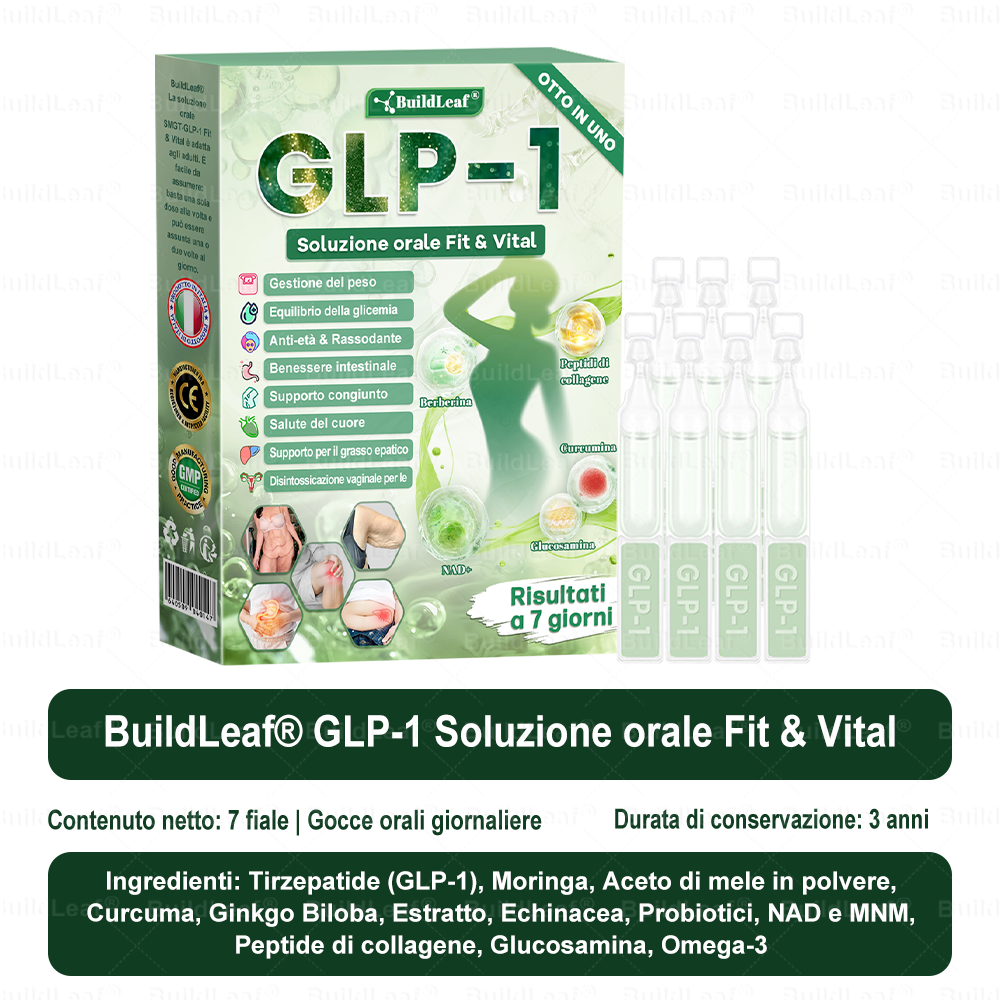 🎁 Solo 5 scatole rimaste! Extra 30% di sconto su 𝐵uil𝗱𝐿ea𝐟® 𝑮𝐿𝑃-1 8-in-1 Oral Liquid! Aiutati a modellare il corpo perfetto e a rimanere in salute. Non perderlo ora, altrimenti dovrai aspettare fino al prossimo anno.