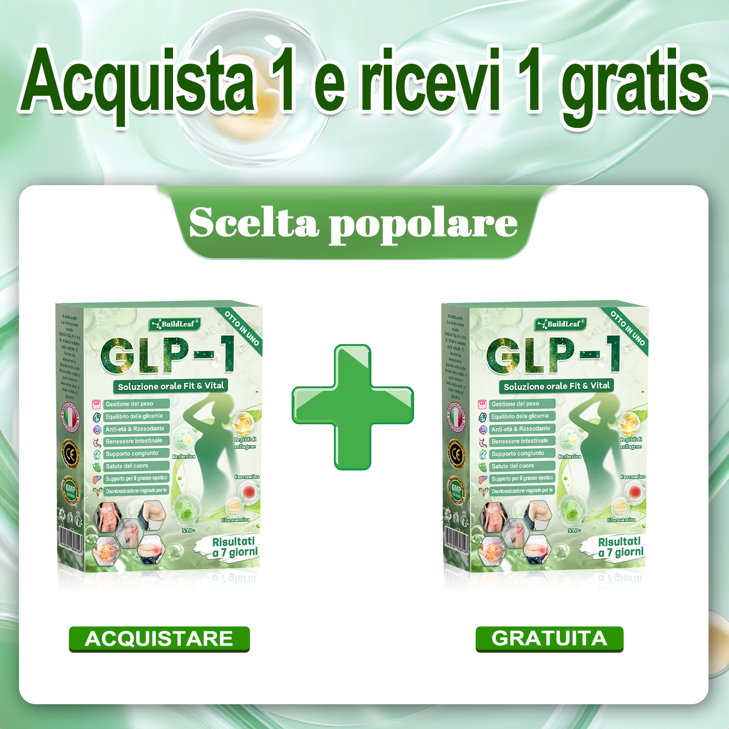 🎁 Solo 5 scatole rimaste! Extra 30% di sconto su 𝐵uil𝗱𝐿ea𝐟® 𝑮𝐿𝑃-1 8-in-1 Oral Liquid! Aiutati a modellare il corpo perfetto e a rimanere in salute. Non perderlo ora, altrimenti dovrai aspettare fino al prossimo anno.