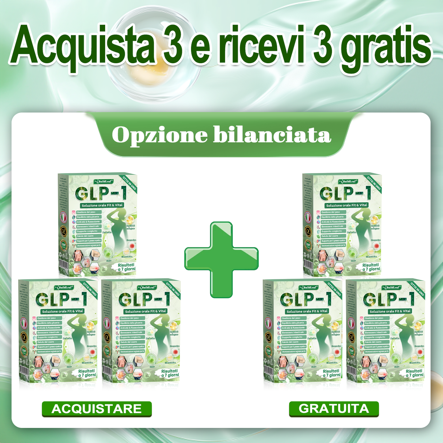 🎁 Solo 5 scatole rimaste! Extra 30% di sconto su 𝐵uil𝗱𝐿ea𝐟® 𝑮𝐿𝑃-1 8-in-1 Oral Liquid! Aiutati a modellare il corpo perfetto e a rimanere in salute. Non perderlo ora, altrimenti dovrai aspettare fino al prossimo anno.