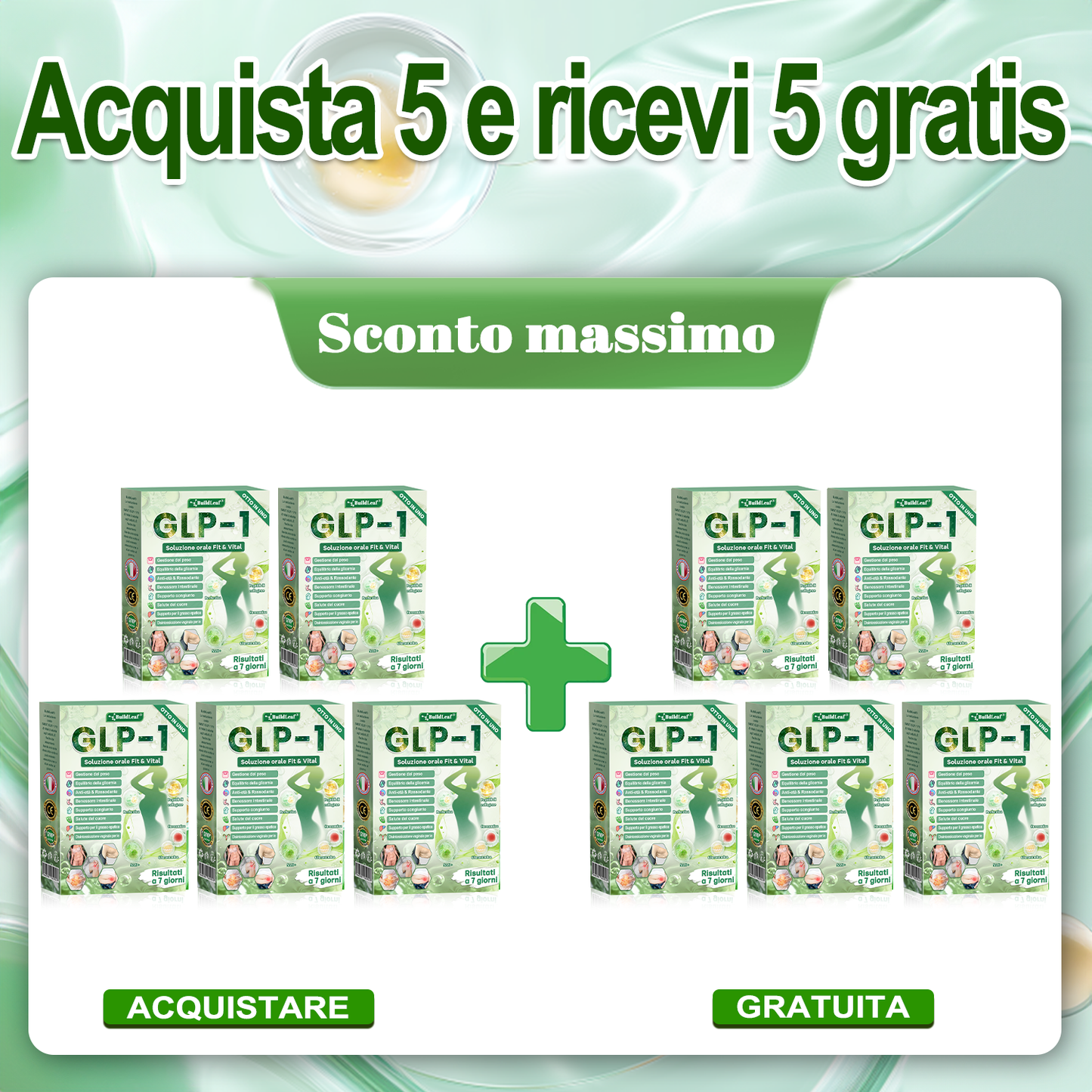 🎁 Solo 5 scatole rimaste! Extra 30% di sconto su 𝐵uil𝗱𝐿ea𝐟® 𝑮𝐿𝑃-1 8-in-1 Oral Liquid! Aiutati a modellare il corpo perfetto e a rimanere in salute. Non perderlo ora, altrimenti dovrai aspettare fino al prossimo anno.