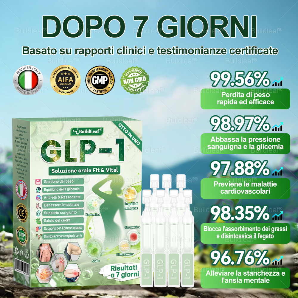 🎁 Solo 5 scatole rimaste! Extra 30% di sconto su 𝐵uil𝗱𝐿ea𝐟® 𝑮𝐿𝑃-1 8-in-1 Oral Liquid! Aiutati a modellare il corpo perfetto e a rimanere in salute. Non perderlo ora, altrimenti dovrai aspettare fino al prossimo anno.